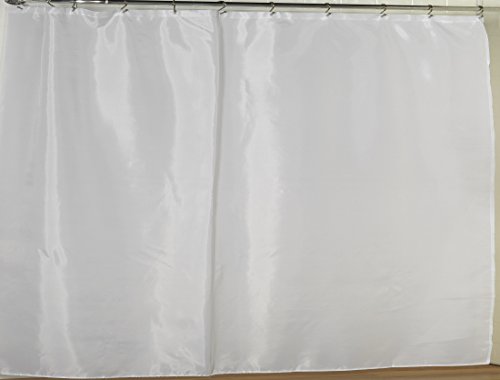 Royal Bath Extra Wide Water Repellant Fabric Shower Curtain Liner with Weighted Hem (108 inch x 72 inch ) - White