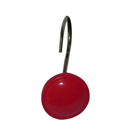 Park Avenue Deluxe Collection Park Avenue Deluxe Collection inch Color Rounds inch Resin Shower Curtain Hooks in Red