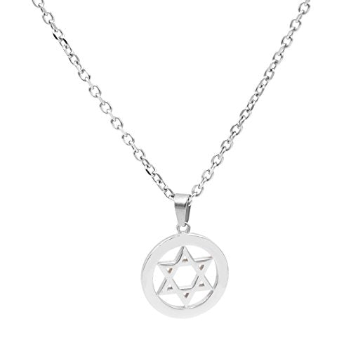 BenandJonah Stainless Steel David's Star Pendant With 18 inch Chain