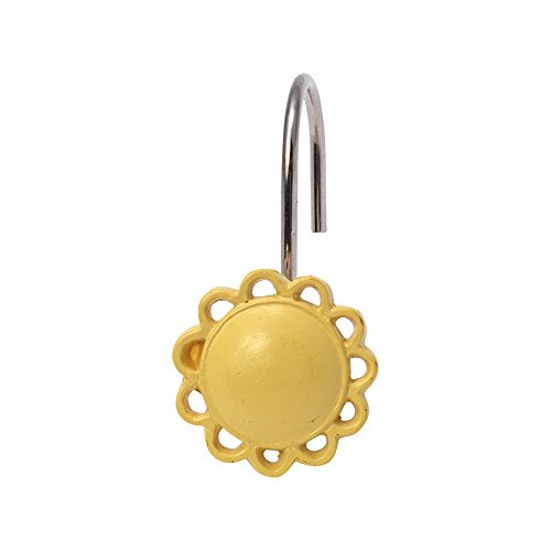 Park Avenue Deluxe Collection Park Avenue Deluxe Collection inch Filigree inch Resin Shower Curtain Hooks in Yellow