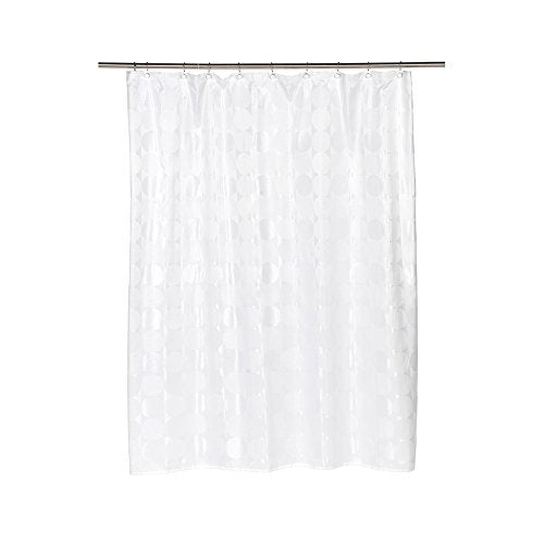 Park Avenue Deluxe Collection inch Jacquard Circles inch Fabric Shower Curtain in White
