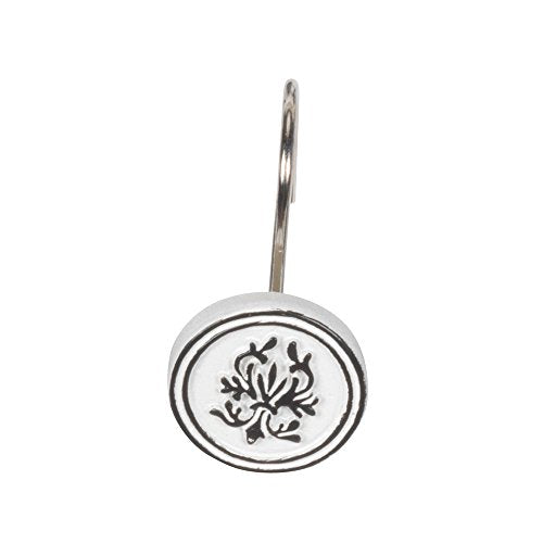 Park Avenue Deluxe Collection Park Avenue Deluxe Collection inch Balmoral inch Resin Shower Curtain Hooks in Black on White