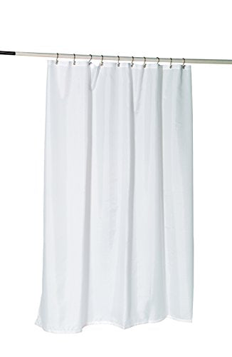 Royal Bath Water Repellant Nylon Fabric Shower Curtain Liner with Reinforced Mesh Header and Metal Grommets (70 inch x 72 inch ) - White