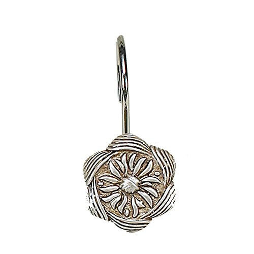 Park Avenue Deluxe Collection Park Avenue Deluxe Collection inch Auburn inch Resin Shower Curtain Hooks in Silver