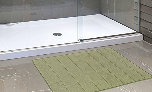 Royal Bath Collection Luxurious Memory Foam Solid Color Medium (17 inch x 24 inch ) Bath Mat with Anti-Slip Latex Backing (Sage)