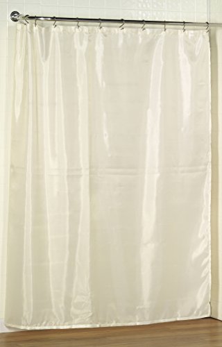 Royal Bath Extra Long Water Repellant Fabric Shower Curtain Liner with Weighted Hem (70 inch x 84 inch ) - Ivory