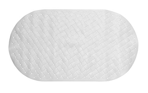 Royal Bath Anti Slip Woven Look Vinyl Bath Tub Mat (15 inch x 27 inch ) - Ivory