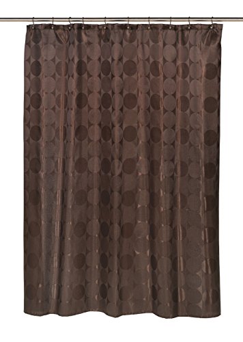 BenandJonah Collection Fabric Shower Curtain 70 x 72 inch Circles in Line Brown