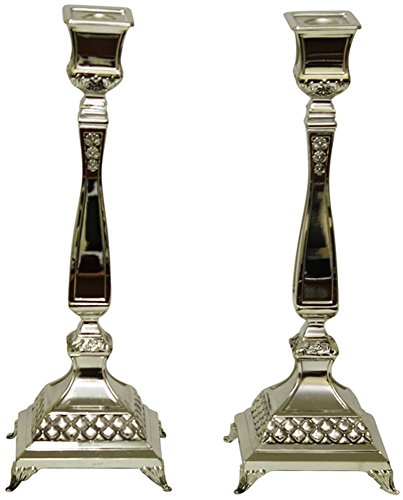 Ultimate Judaica Candle Sticks Silver Plated  14 inch H
