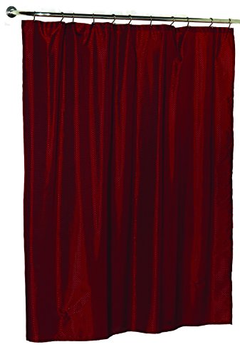 BenandJonah Collection Fabric Shower Curtain 70 x 72 inch Dobby Burgundy