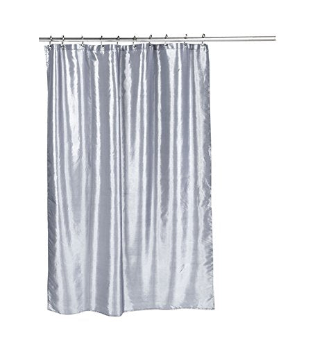 Park Avenue Deluxe Collection inch Shimmer inch Faux Silk Shower Curtain in Pewter