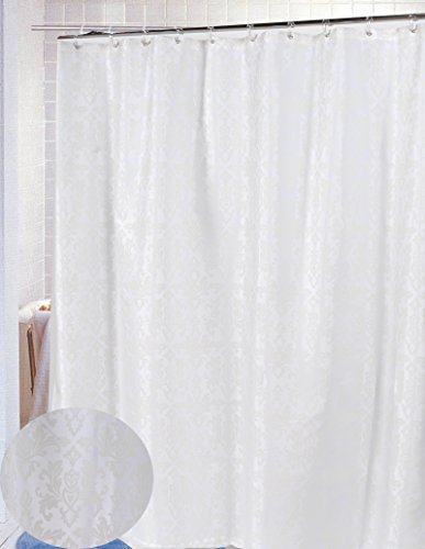 Royal Bath Damask Fabric Shower Curtain in Ivory Size: 70 inch x 72 inch
