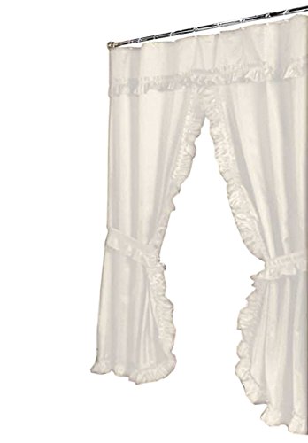 Park Avenue Deluxe Collection Park Avenue Deluxe Collection inch Lauren inch Double Swag Shower Curtain Ivory