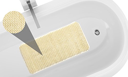 Royal Bath Anti Slip Vinyl Grass Bath Tub Mat (14 inch x 26 inch ) - Ivory