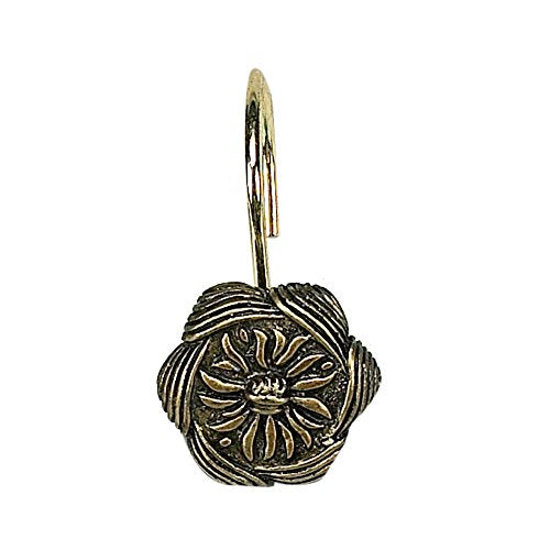 Park Avenue Deluxe Collection Park Avenue Deluxe Collection inch Auburn inch Resin Shower Curtain Hooks in Antique Gold