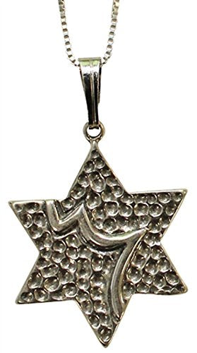 Silver Star Of David Necklace - Chain 18 inch Pendant 3/4 inch H 3/4 inch W