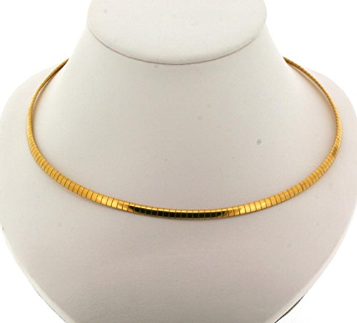 Edforce Stainless Steel Gold Plated Lady's Omega Necklace - 17.72 inch (45cm)