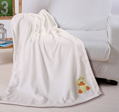 Ultra Soft Embroidered Baby Blanket (30 inch x 40 inch ) - Cream