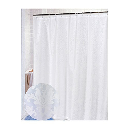 Park Avenue Deluxe Collection Park Avenue Deluxe Collection inch Damask inch Fabric Shower Curtain in White