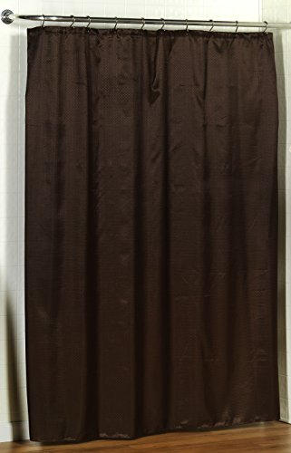 Royal Bath Collection Diamond-Piqued Dobby Fabric Shower Curtain 70 inch x 72 inch (Brown)