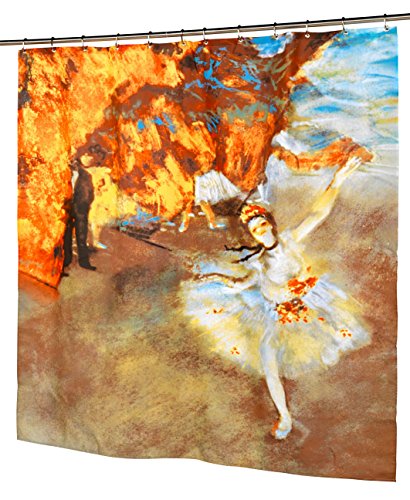 Art at Home The Star Paint Design Fabric Shower Curtain Size: 70 inch x 72 inch