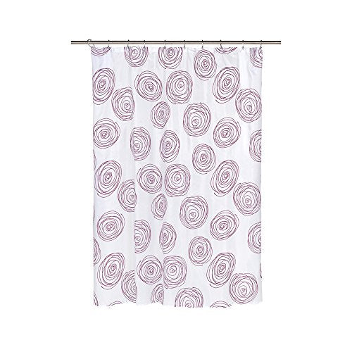 Park Avenue Deluxe Collection Park Avenue Deluxe Collection inch Lucerne inch Fabric Shower Curtain with Poly Taffeta Flocking in Magenta/White