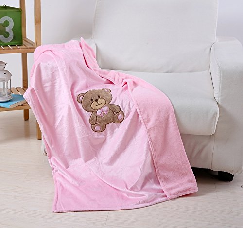 Ultra Soft Teddy Baby Blanket (30 inch x 40 inch ) - Pink