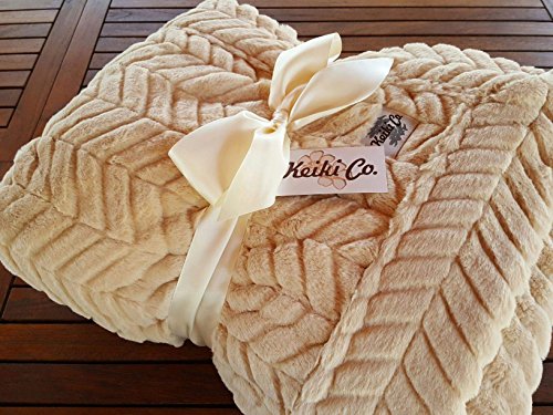 Bon Iver Collection Camel Archer Couture Oversized Throw (60 inch X 72 inch ) - Made in the Usa