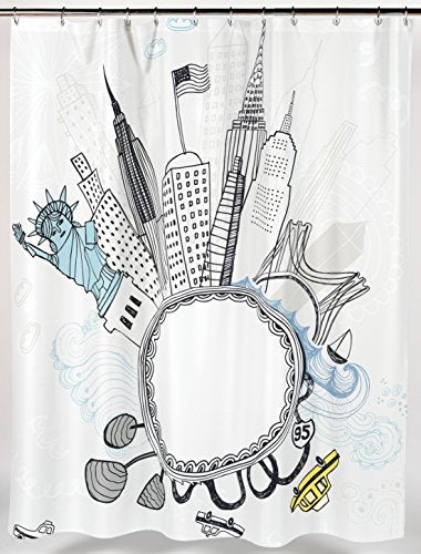 Royal Bath Collection Funky City Fabric Shower Curtain Size: 70 inch x 72 inch