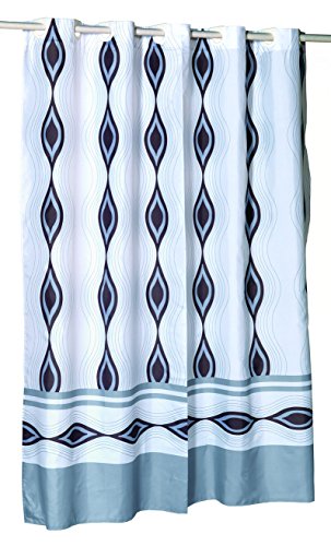 Royal Bath Easy On No Hooks Needed Extra Wide (108 inch x 72 inch ) Fabric Shower Curtain with Built in Hooks - Harlequin