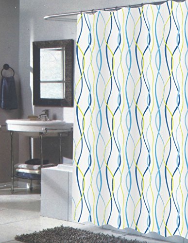 Modern Art Squiggly Eel Anguila Extra Long Fabric Shower Curtain Size: 70 inch x 84 inch