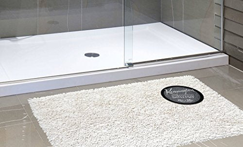 Royal Bath Collection Shaggy Chenille Ultra Plush Solid Color Large (21 inch x 34 inch ) 100% Cotton Bath Mat (White)