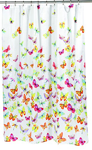 BenandJonah Collection Fabric Shower Curtain 70 x 72 inch Butterflies