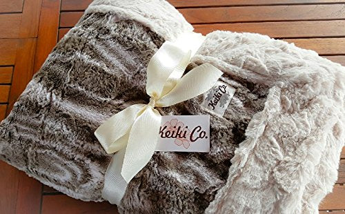 Bon Iver Collection Mocha Marble Couture Oversized Throw (60 inch X 72 inch ) - Made in the Usa