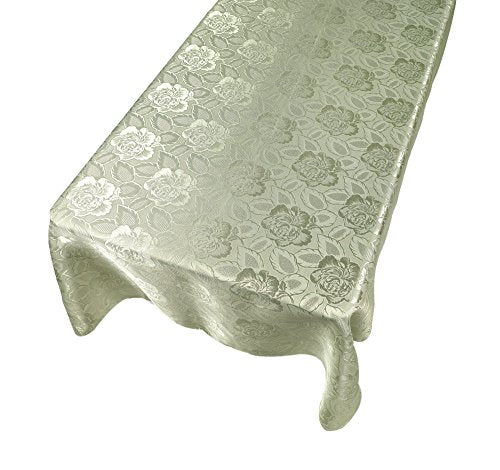 Park Avenue Deluxe Collection Park Avenue Deluxe Collection inch Rose Damask inch 60 inch x108 inch Fabric Tablecloth in Sage