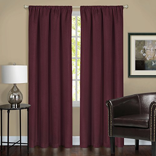 Ben&Jonah Collection Harmony Blackout Window Curtain Panel - 52x63 - Burgundy