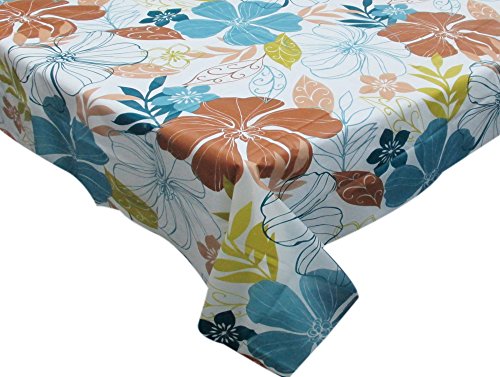 Park Avenue Deluxe Collection Park Avenue Deluxe Collection inch Summer Floral inch 52 inch x 70 inch Vinyl Flannel Backed Tablecloth