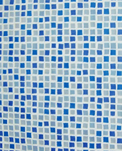 Royal Bath 5 Gauge Vinyl Print Shower Curtain Liner (72 inch x 72 inch ) - Blue Mosaic