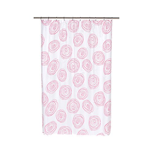 Park Avenue Deluxe Collection Park Avenue Deluxe Collection inch Lucerne inch Fabric Shower Curtain with Poly Taffeta Flocking in Fuchsia/White
