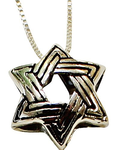 Silver Star Of David Necklace - Chain 18 inch Pendant 1/2 inch H 1/2 inch W