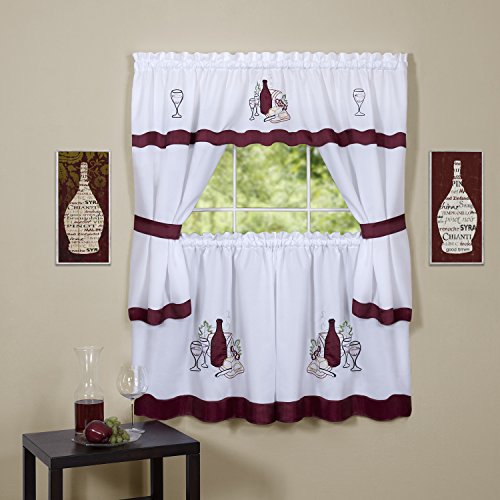 Cabarnet Kitchen Curtain Cottage Set (58 inch x 24 inch )