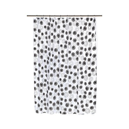 Park Avenue Deluxe Collection Park Avenue Deluxe Collection inch Vienna inch Fabric Shower Curtain with Poly Taffeta Flocking in Black/White