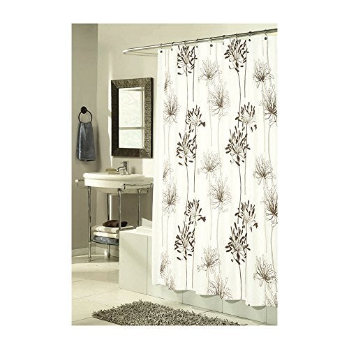 Park Avenue Deluxe Collection Park Avenue Deluxe Collection inch Cologne inch Fabric Shower Curtain with Poly Taffeta Flocking in Brown/Ivory