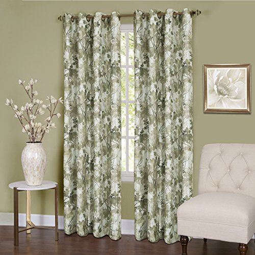Tranquility Energy Efficient Blackout Curtain Panel (50 inch x 84 inch ) with 8 Grommets - Sage
