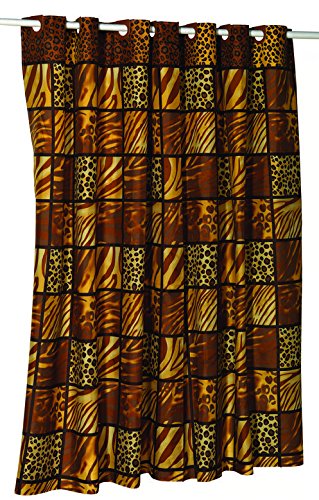 Royal Bath Easy On No Hooks Needed Extra Wide (108 inch x 72 inch ) Fabric Shower Curtain with Built in Hooks - Wild Encounter
