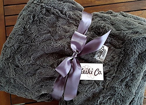 Bon Iver Collection Charcoal Bella Couture Oversized Throw (60 inch X 72 inch ) - Made in the Usa