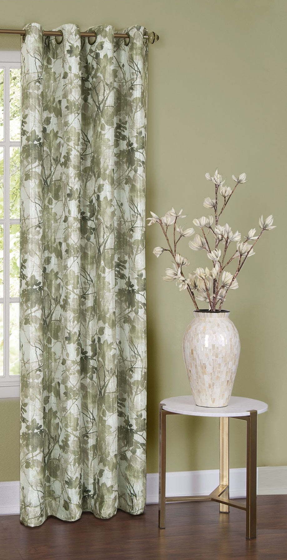Traditional Elegance Trinity - Lined Grommet Window Curtain Panel - 50x63 - Green