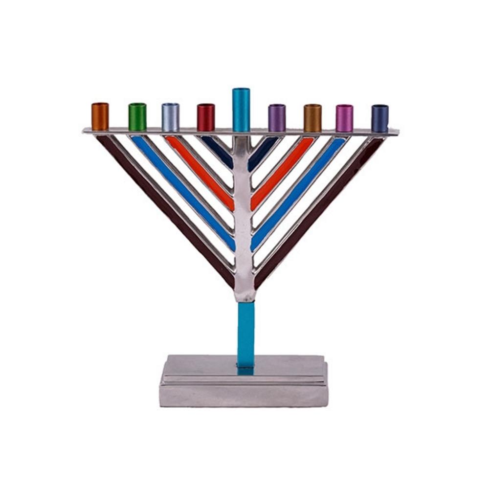 Ben&Jonah Small Chanukah Menorah - Chabad - Multicolor 7.5" x 6.4" x 2"