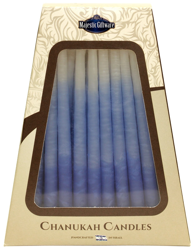 Ben&Jonah Safed Chanukah Candles - 45 Pack - Blue/White - 6"