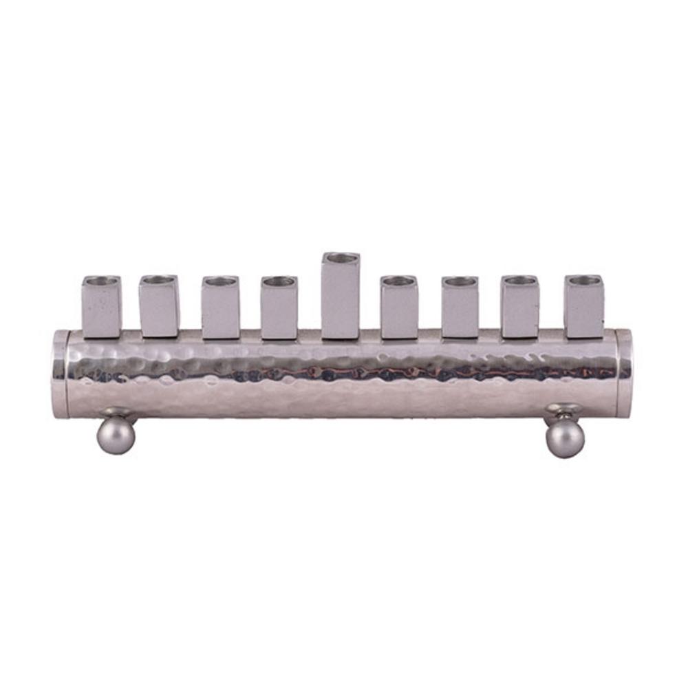 Ben&Jonah Chanukah Menrorah - Round Strip - Small - Natural - 7.5" x 2.5" x 1.5"